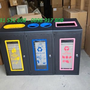 Thùng rác phân loại bộ 3 cho siêu thị