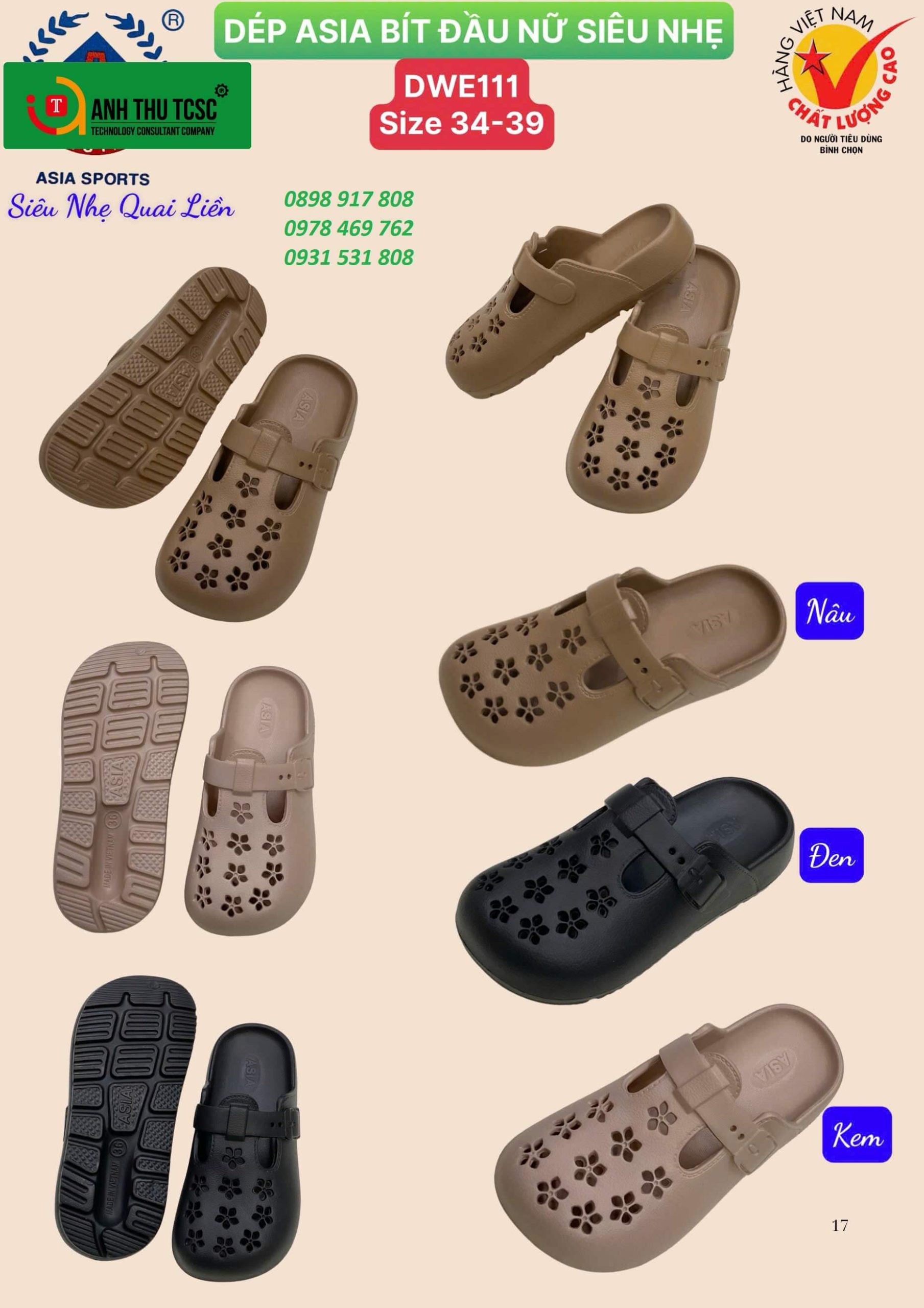 Dép Asia bít đầu dành cho nữ