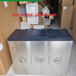 Thùng rác inox 3 ngăn